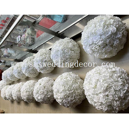 ivory flower balls for wedding