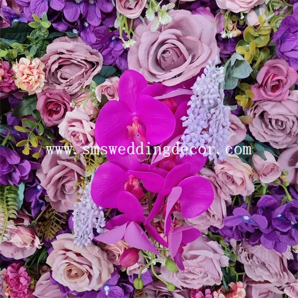 purple flower wall decor wedding
