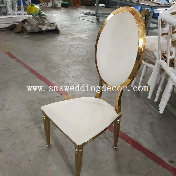 gold and white wedding chairs