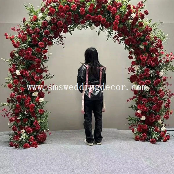 wedding arch with fake flowers